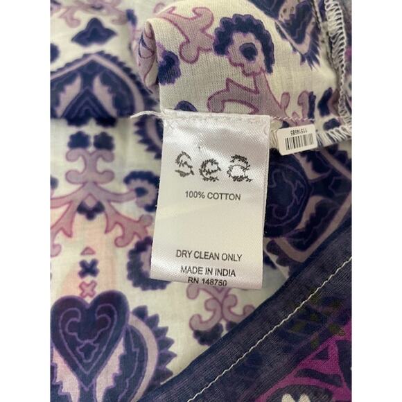 Sea New York Brigitte Border Top Violet Flutter Sleeves Cottage Victorian Tank L - Picture 10 of 10